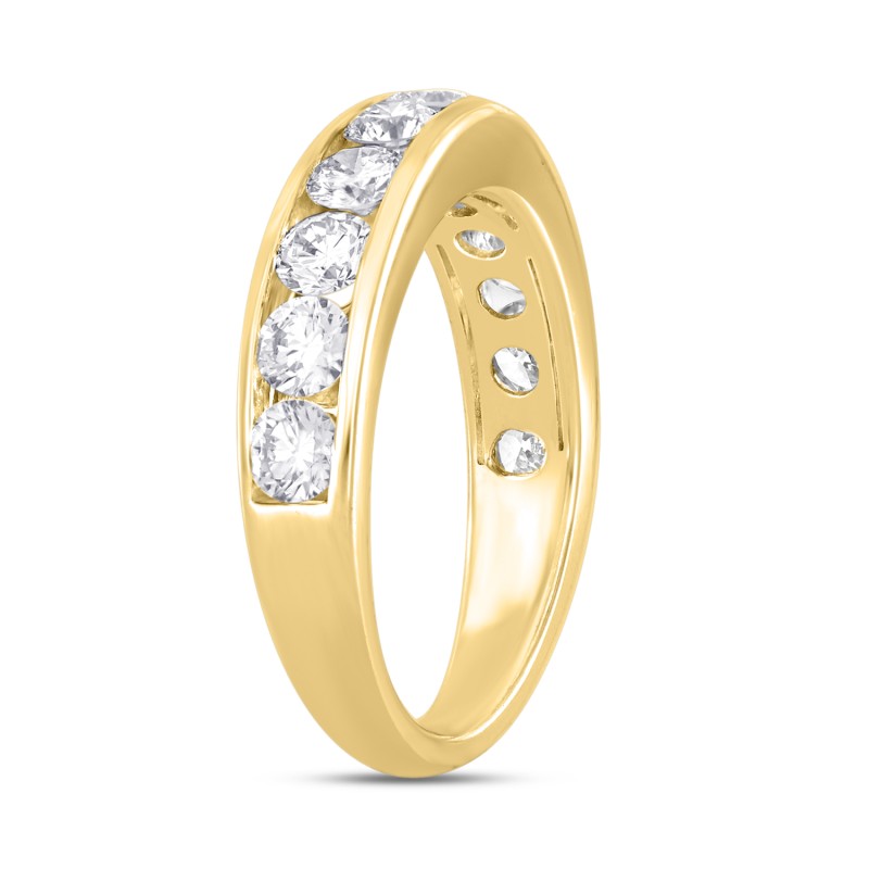 LADIES BAND 1 1/2CT ROUND DIAMOND 14K YELLOW GOLD