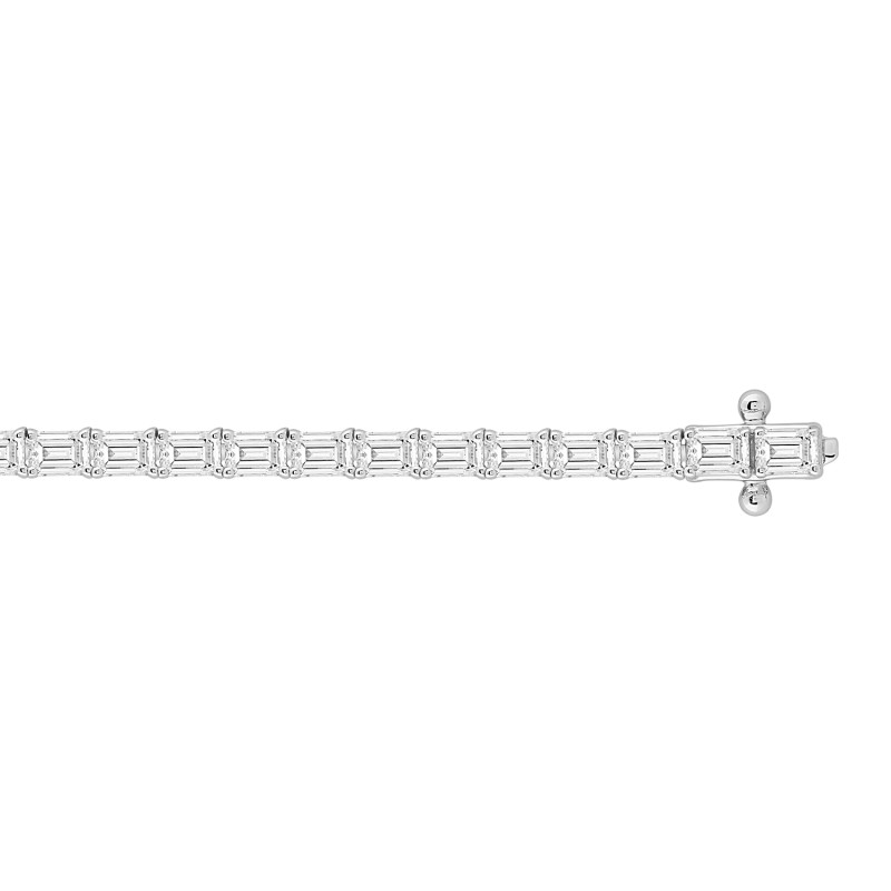 LADIES BRACELET 5CT EMERALD DIAMOND 14K WHITE GOLD