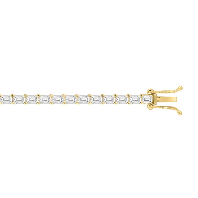 LADIES BRACELET 5CT EMERALD DIAMOND 14K YELLOW GOLD