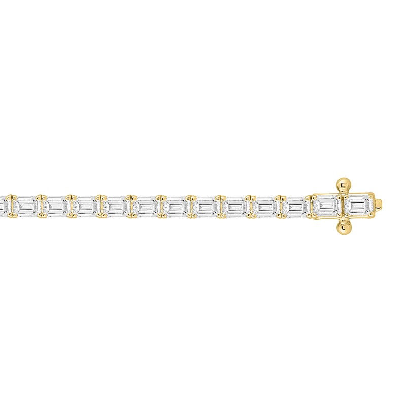 LADIES BRACELET 5CT EMERALD DIAMOND 14K YELLOW GOLD