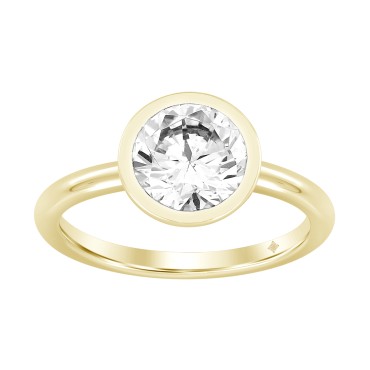 LADIES RING 2CT ROUND DIAMOND 14K YELLOW GOLD (CENTER STONE ROUND DIAMOND 2CT )