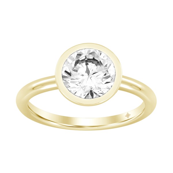 LADIES RING 2CT ROUND DIAMOND 14K YELLOW GOLD (CEN...