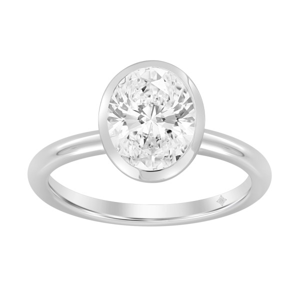 LADIES RING 2CT OVAL DIAMOND 14K WHITE GOLD (CENTE...