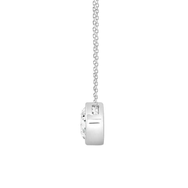 LADIES SOLITAIRE PENDANT 2CT ROUND DIAMOND 14K WHITE GOLD