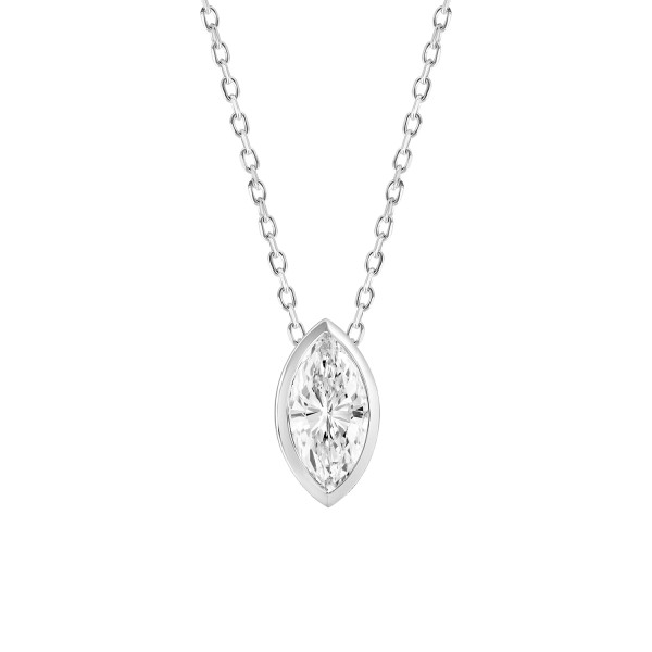 LADIES SOLITAIRE PENDANT 2CT MARQUISE DIAMOND 14K ...