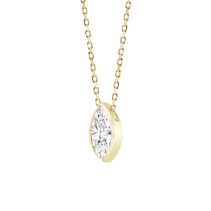 LADIES SOLITAIRE PENDANT 2CT MARQUISE DIAMOND 14K YELLOW GOLD