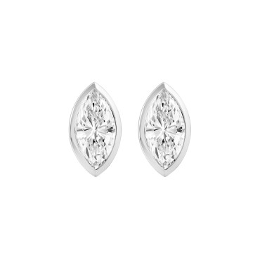 LADIES SOLITAIRE EARRINGS  2CT MARQUISE DIAMOND 14K WHITE GOLD