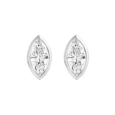 LADIES SOLITAIRE EARRINGS  3CT MARQUISE DIAMOND 14K WHITE GOLD