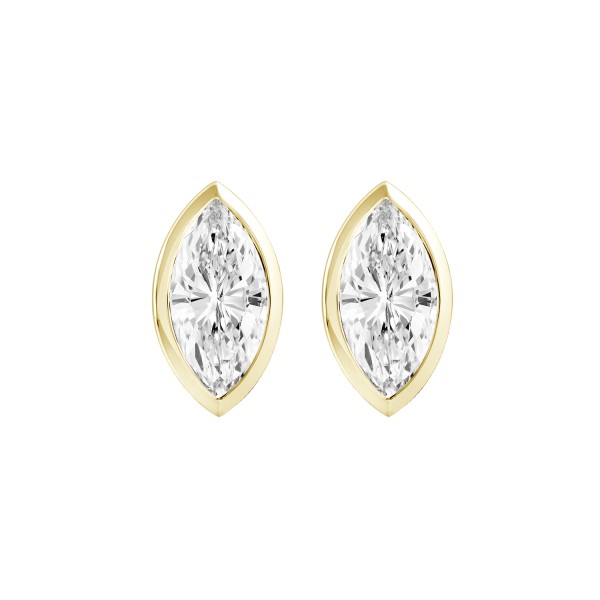 LADIES SOLITAIRE EARRINGS 3CT MARQUISE DIAMOND 14K...