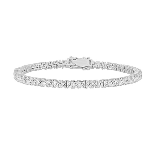 LADIES BRACELET 7CT PRINCESS DIAMOND 14K WHITE GOL...