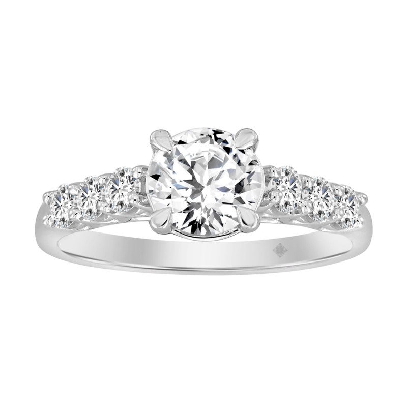 LADIES RING 1 1/2CT ROUND DIAMOND 14K WHITE GOLD (CENTER STONE ROUND DIAMOND 1CT)