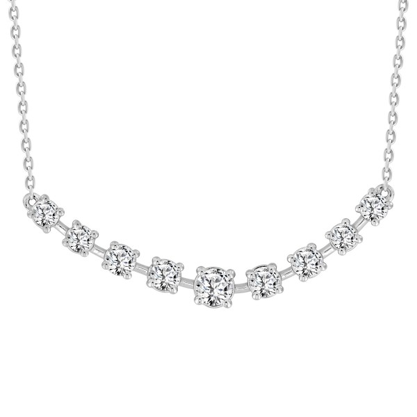 14K WHITE GOLD 1 1/2CT ROUND DIAMOND LADIES NECKLA...