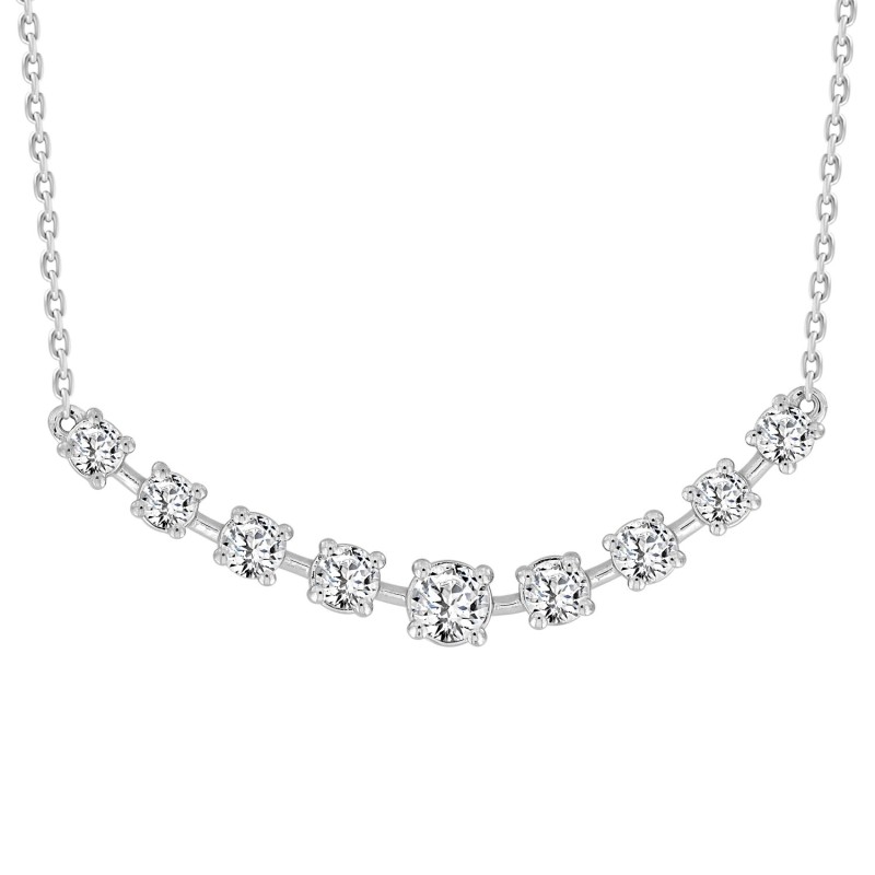 14K WHITE GOLD 1 1/2CT ROUND DIAMOND LADIES NECKLACES