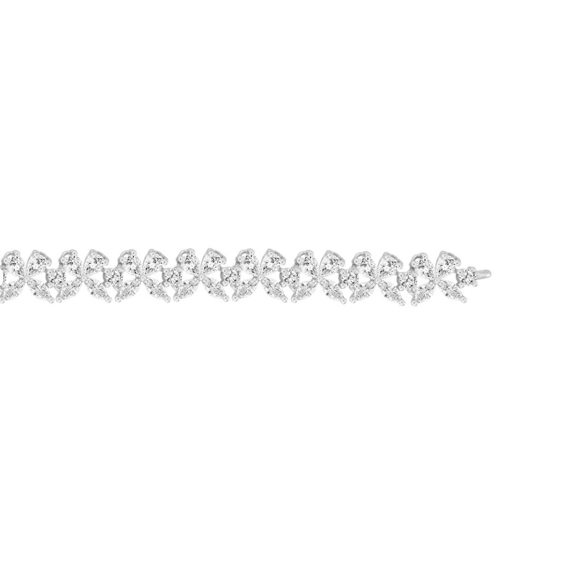 LADIES BRACELET 11 3/4CT ROUND/PEAR/MARQUISE DIAMOND 14K WHITE GOLD