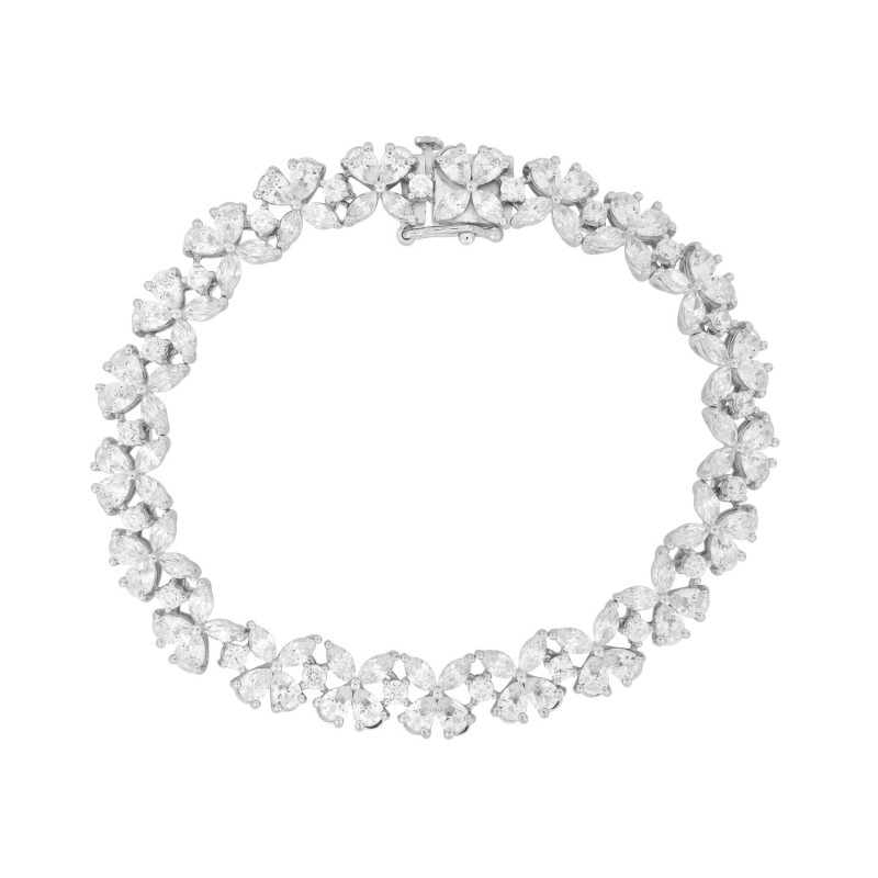 LADIES BRACELET 11 3/4CT ROUND/PEAR/MARQUISE DIAMOND 14K WHITE GOLD