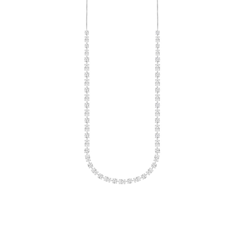 LADIES NECKLACE 20CT ROUND/OVAL DIAMOND 14K WHITE GOLD