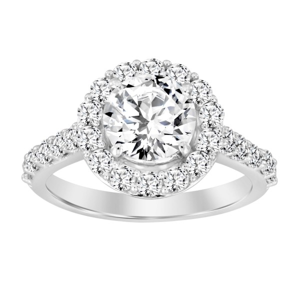 LADIES RING 2 1/2CT ROUND DIAMOND 14K WHITE GOLD (...