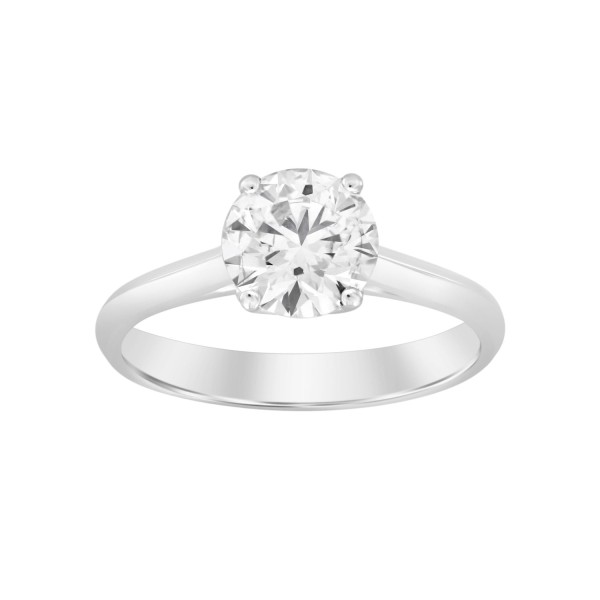 LADIES RING 1CT ROUND DIAMOND 14K WHITE GOLD...