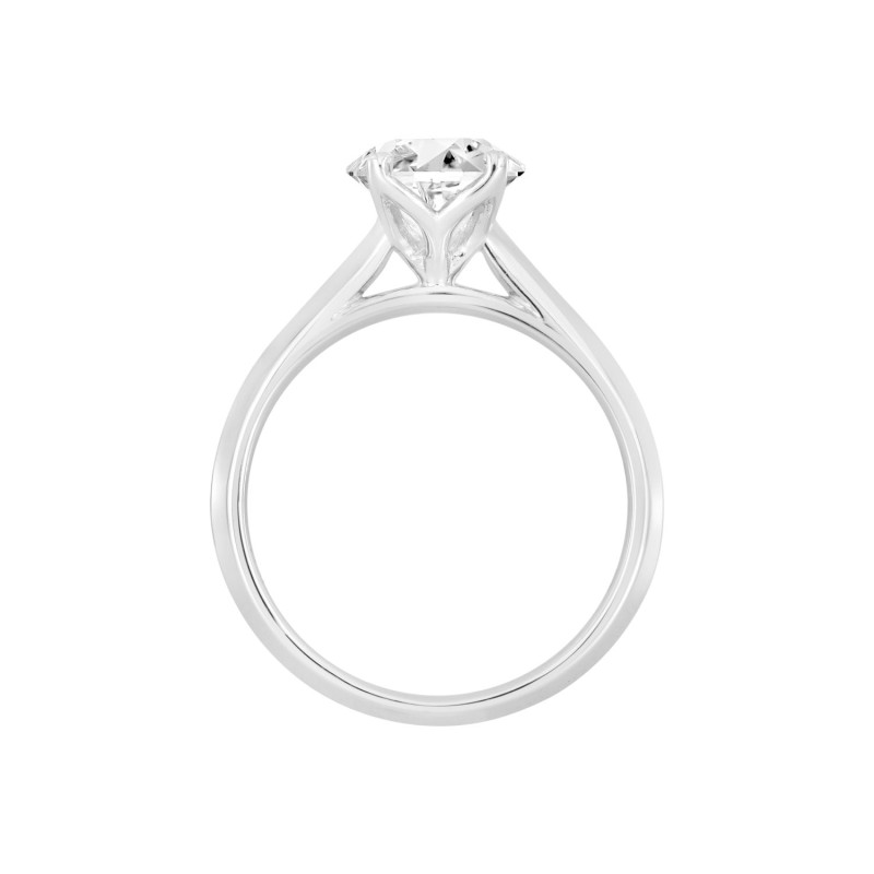 LADIES RING 1CT ROUND DIAMOND 14K WHITE GOLD