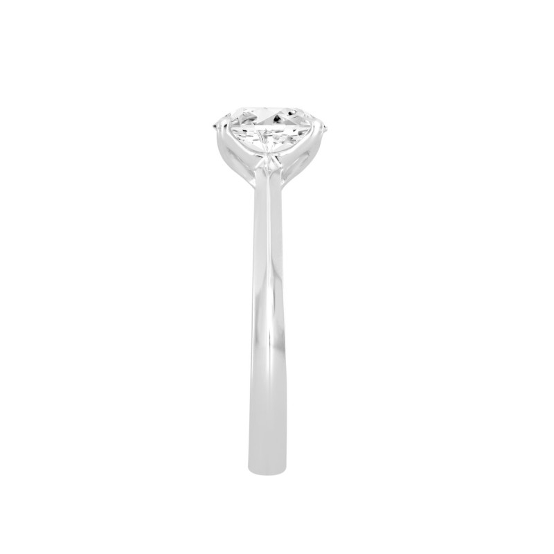 LADIES RING 1CT ROUND DIAMOND 14K WHITE GOLD