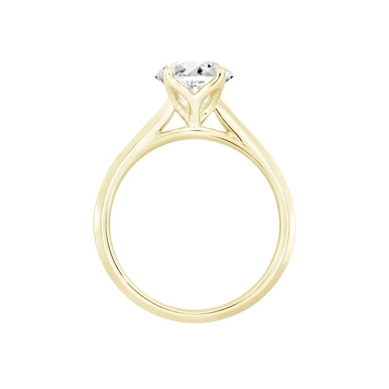 LADIES RING 1CT ROUND DIAMOND 14K YELLOW GOLD