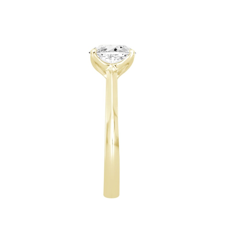 LADIES RING 1CT ROUND DIAMOND 14K YELLOW GOLD