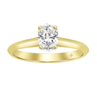 LADIES RING 1CT OVAL DIAMOND 14K YELLOW GOLD