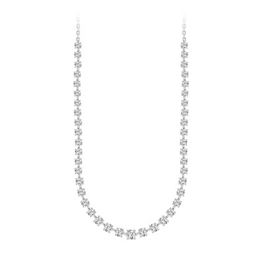 LADIES NECKLACE 13CT ROUND DIAMOND 14K WHITE GOLD