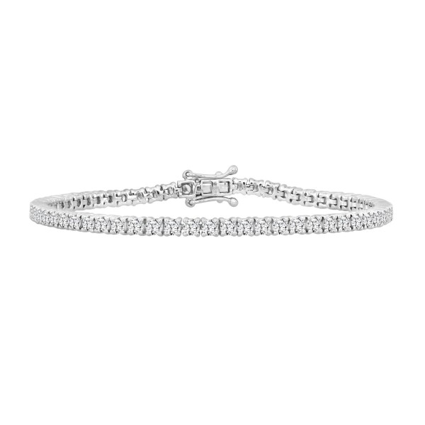 LADIES BRACELET 5CT ROUND DIAMOND 14K WHITE GOLD...