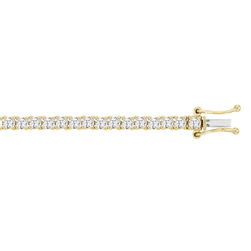 LADIES BRACELET 5CT ROUND DIAMOND 14K YELLOW GOLD